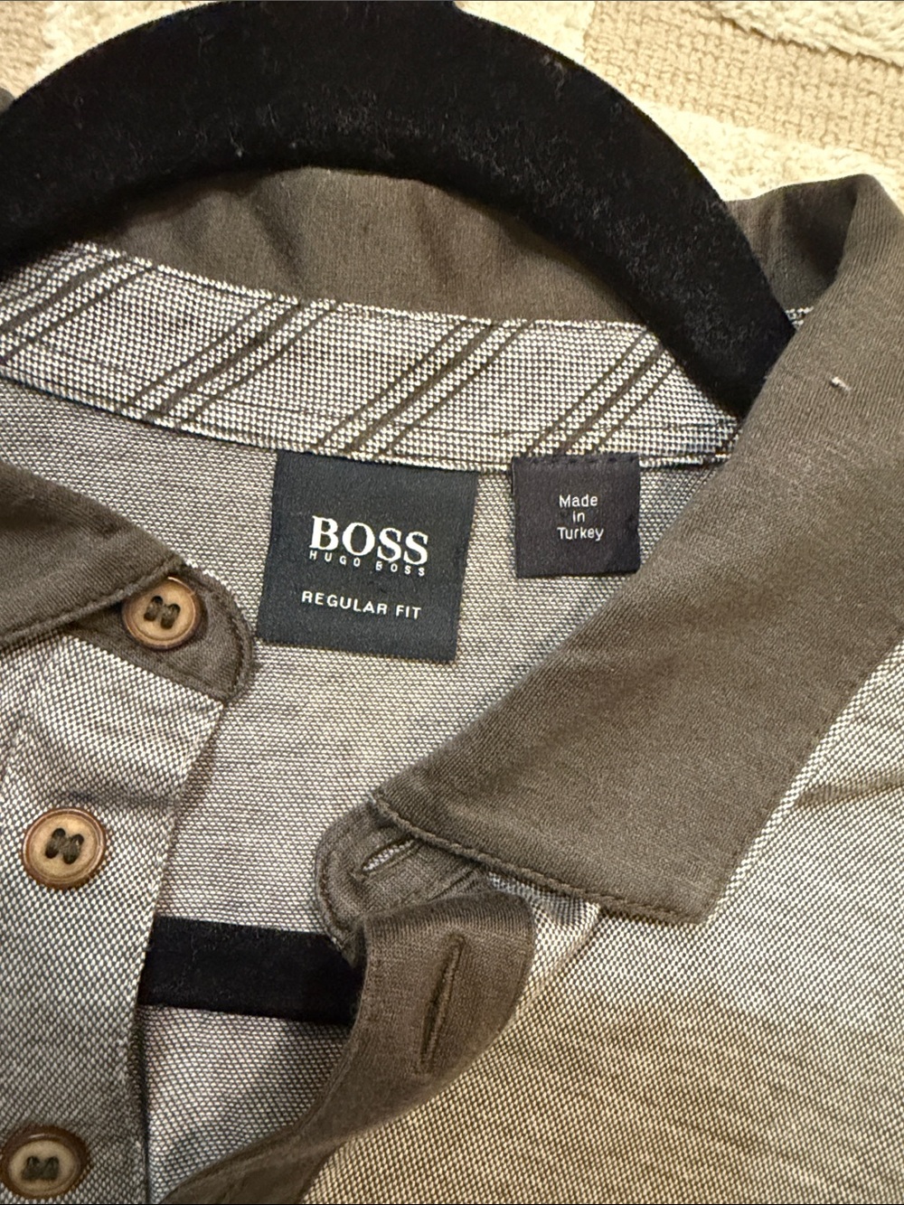 BOSS Men's Grey Short-Sleeve Polo Shirt - Picture 2 of 6